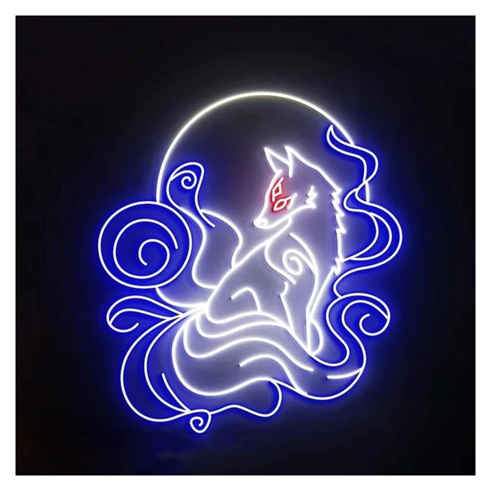 Lemst D Signs Lamp Nine Taile Fox Neon Sign Light Immable Usb Powere For Party Kids Bedroom Banquets Bar Fox Wall Art Ecor 40Cmx36cm(D)