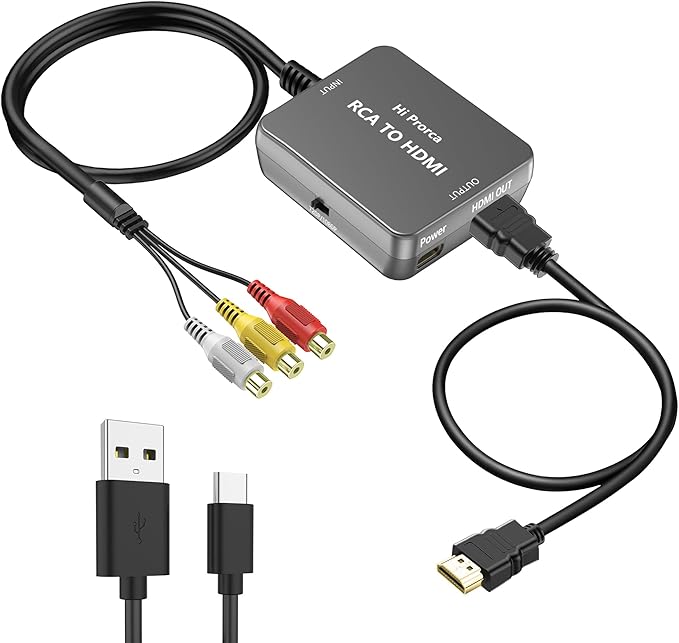 Hiprorca RCA to HDMI Converter, AV to HDMI Converter Adapter, Composite CVBS Video