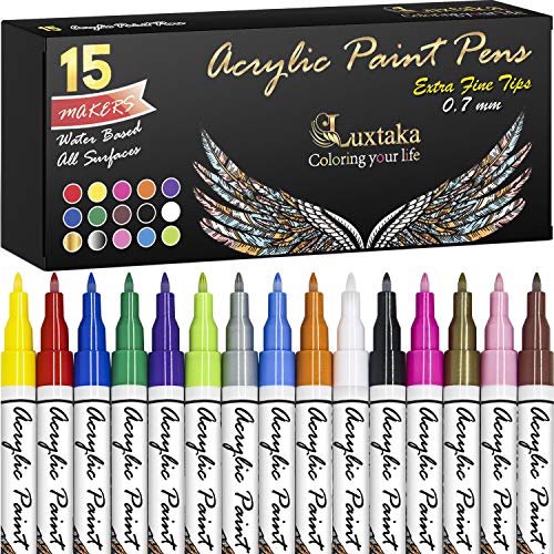 Luxtaka 15 Aсrуlіс Pens For Rock Painting, Stone