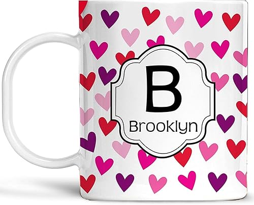 Kids Personalized Heart Cup Customize with Name and Initial Unbreakable Mug