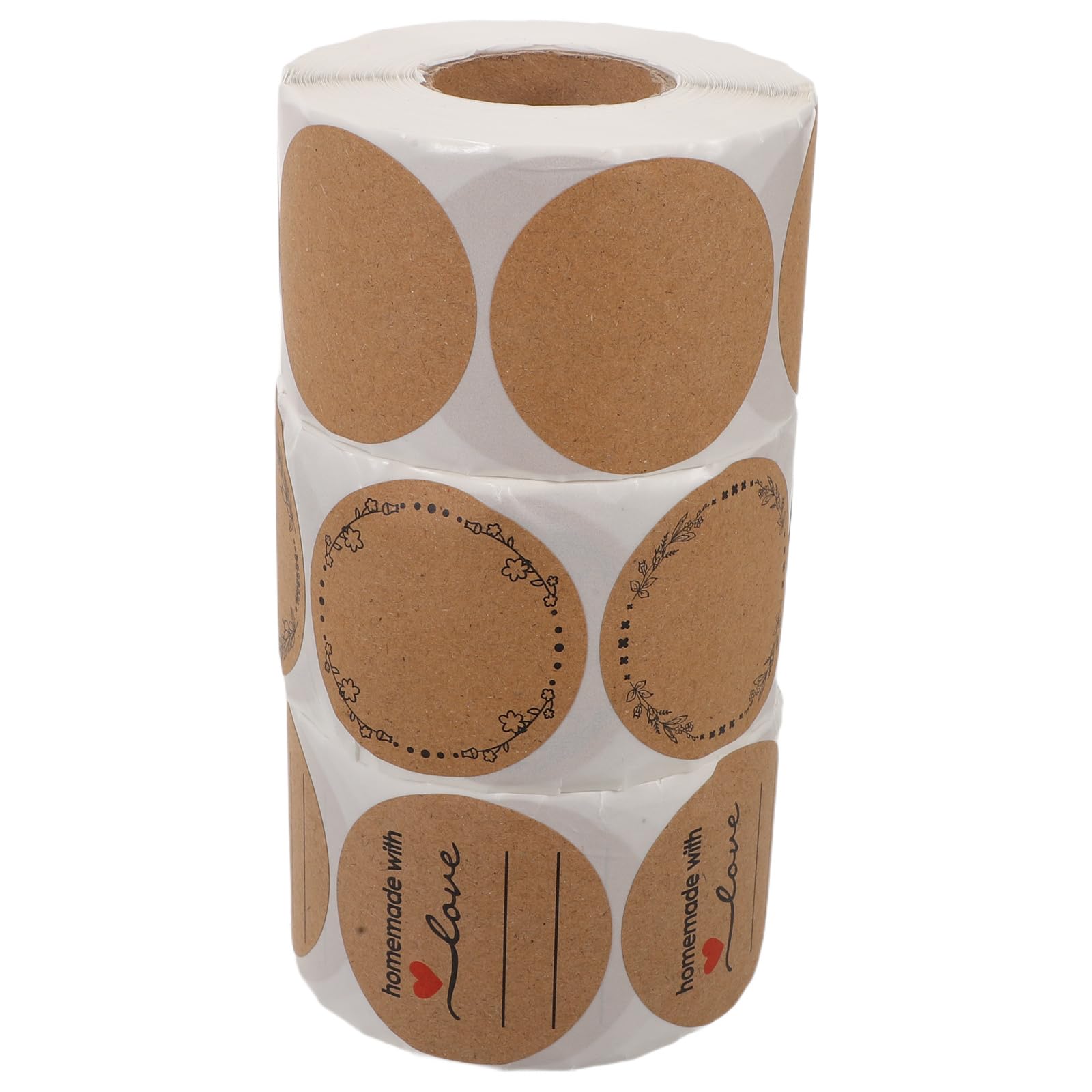 BESTonZON 3pezzi Etichette Adesive Circolari in Kraft per Chiusura Buste e Barattoli Adesivi Autoadesivi Rotondi Marroni Scrivibili Adatti Contenitori Alimentari Scatole Regalo e Confezionam