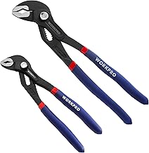 Workpro Set di 2 pinze idrauliche da 180 mm e 250 mm, regolazione rapida, per tubi e pompe dell’acqua, a giunto scorrevole, con ganasce molto ampie e impugnatura antiscivolo