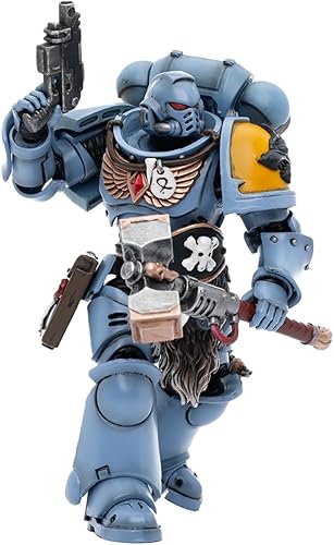 Miniatura 8 de JoyToy 118 Warhammer 40,000 Figura de acción pre-pedido Space Wolves Arjac Rockfist Feirros Collection Model (4.2 pulgadas)