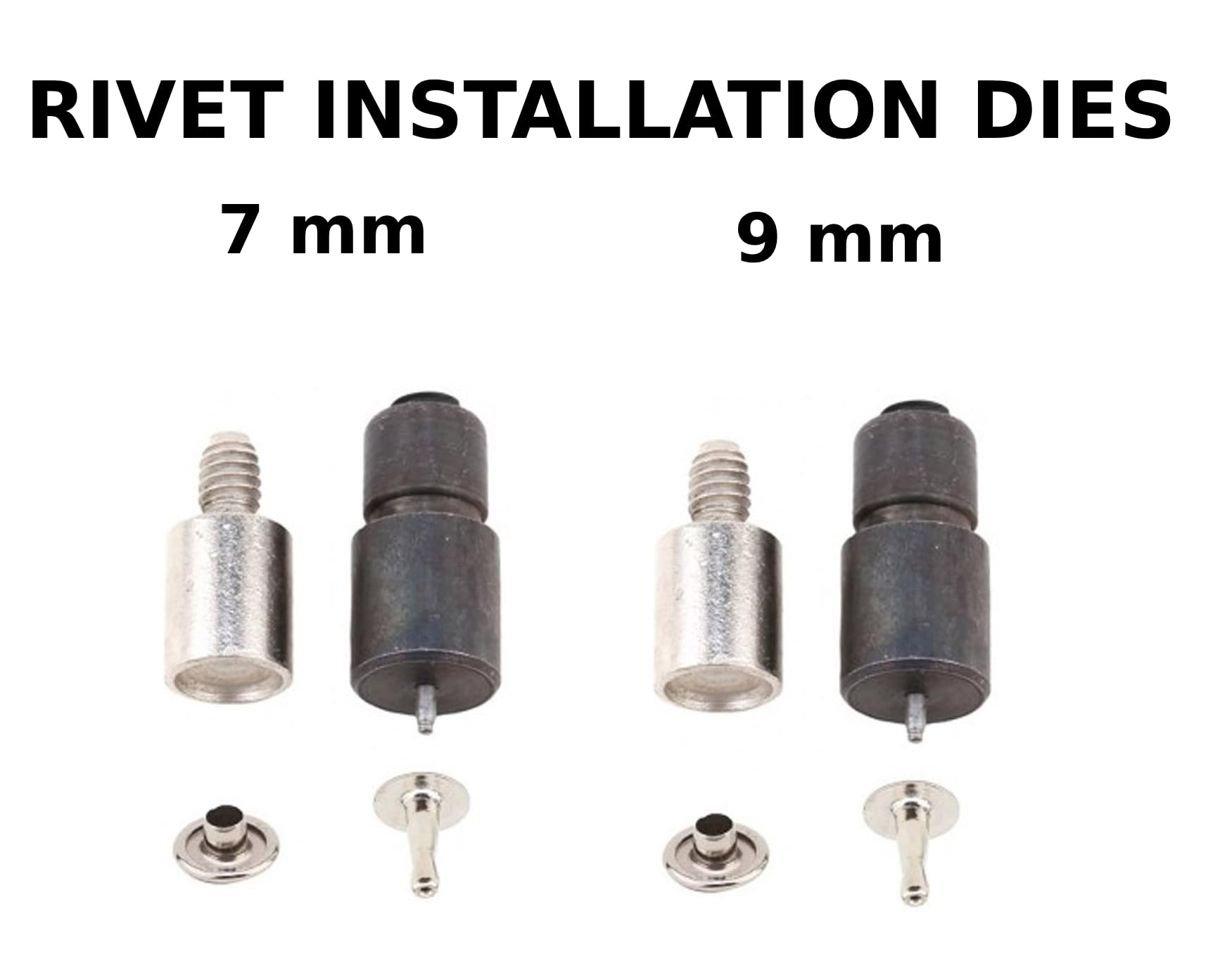Pressa manuale per installare rivetti, occhielli, occhielli, bottoni a pressione e bottoni in tessuto
