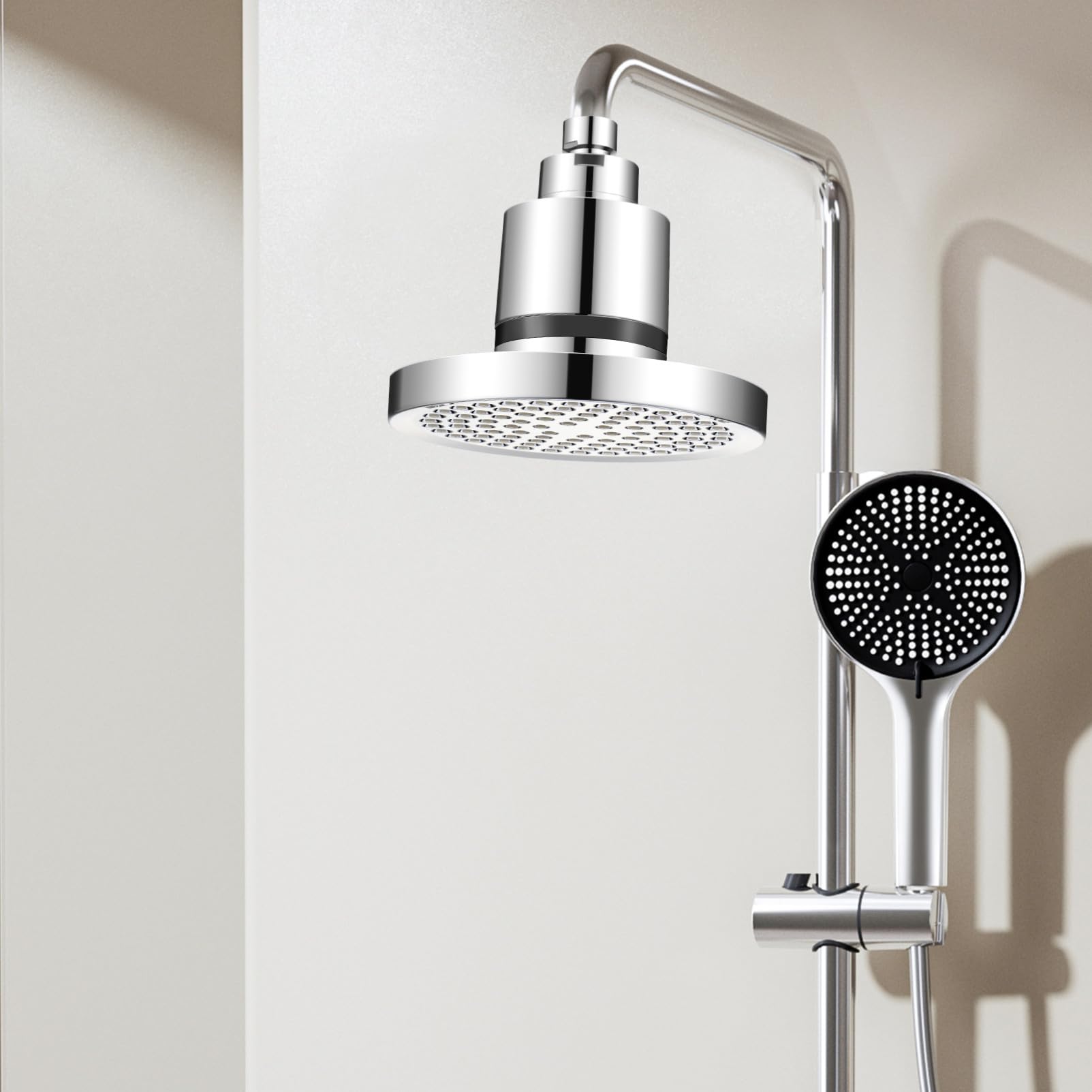 SOIMISS Cabezal de Ducha Presurizado de Alta Presión con Filtro de Etapas para Reducir el Cloro Suavizar el Agua Dura para Baño y Ducha Diaria