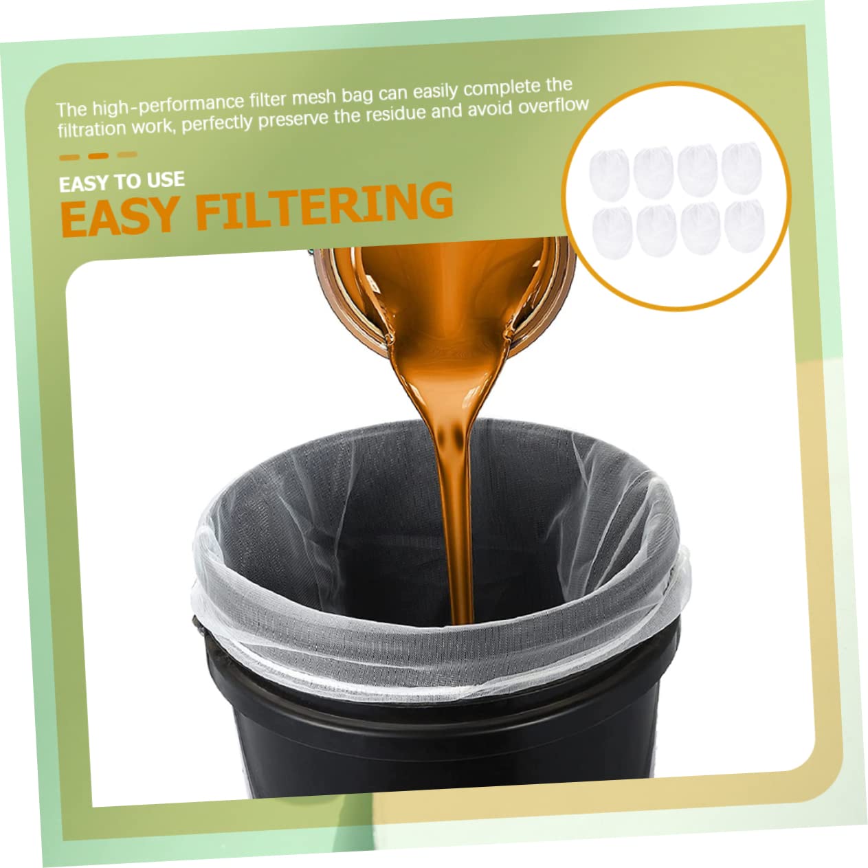 NUOBESTY 8 Piezas Bolsa de Filtro de Pintura de Unidades Malla Fina Filtro de Pintura para Colador Uso Proyectos