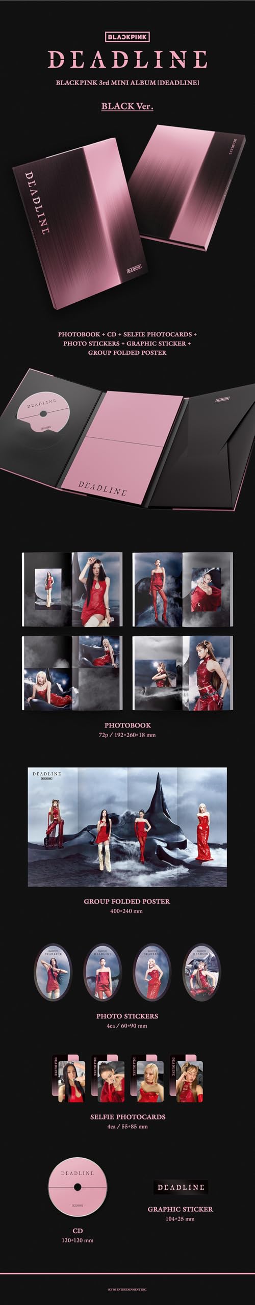 BLACK PINK - 3RD MINI ALBUM DEADLINE, [BLACK VERSION] - 2