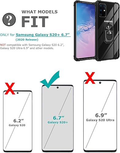 Miniatura 8 de GREATRULY Funda con función atril para Samsung Galaxy S20 Plus, funda transparente de protección contra caídas para Galaxy S20+, carcasa delgada