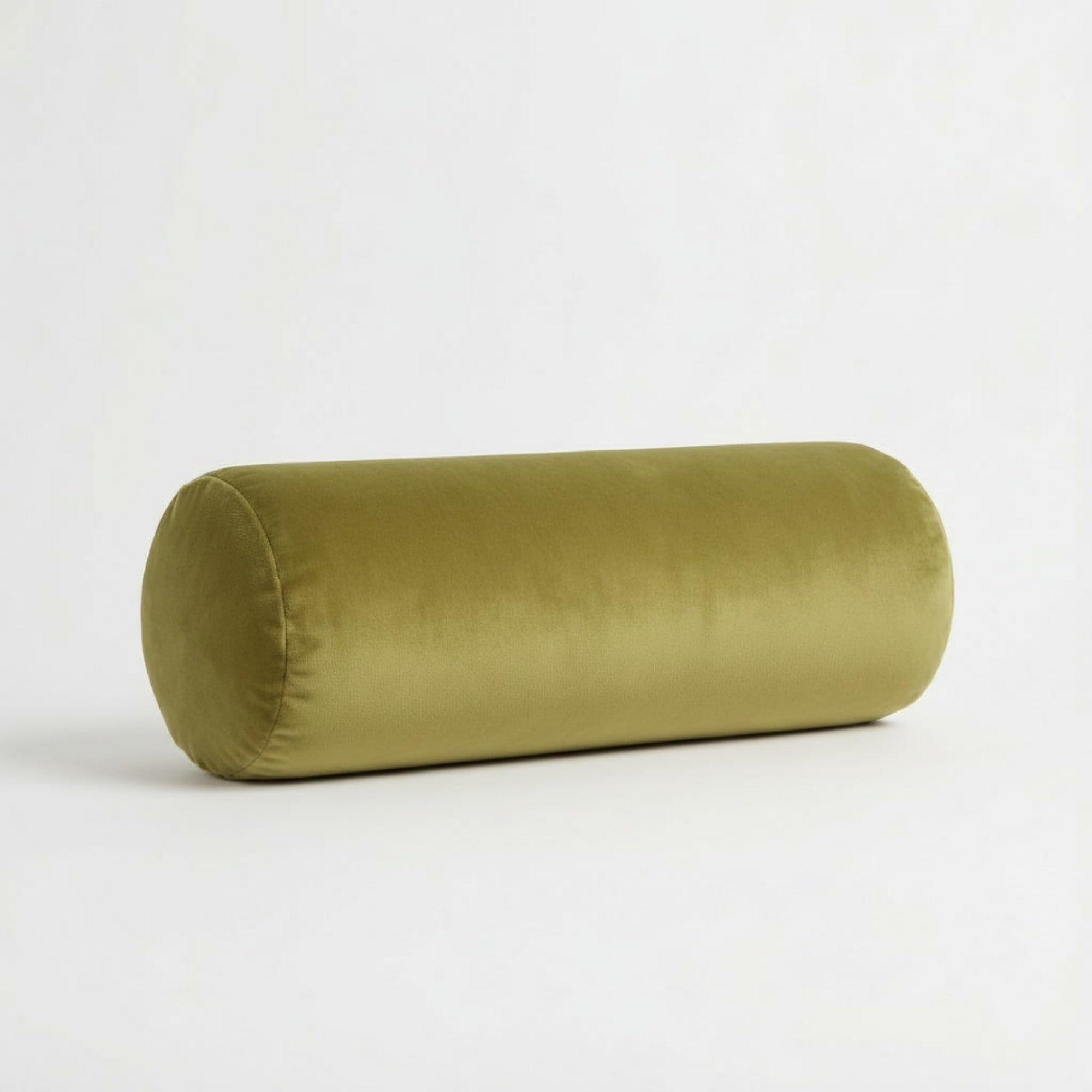 Kosiproducts Round Bolster Cushion Lumbar Support Plush Velvet Pillow Neck Relaxing Soft Virgin Hollow Fibre Filling Roll [100cmx20cm, Sage]