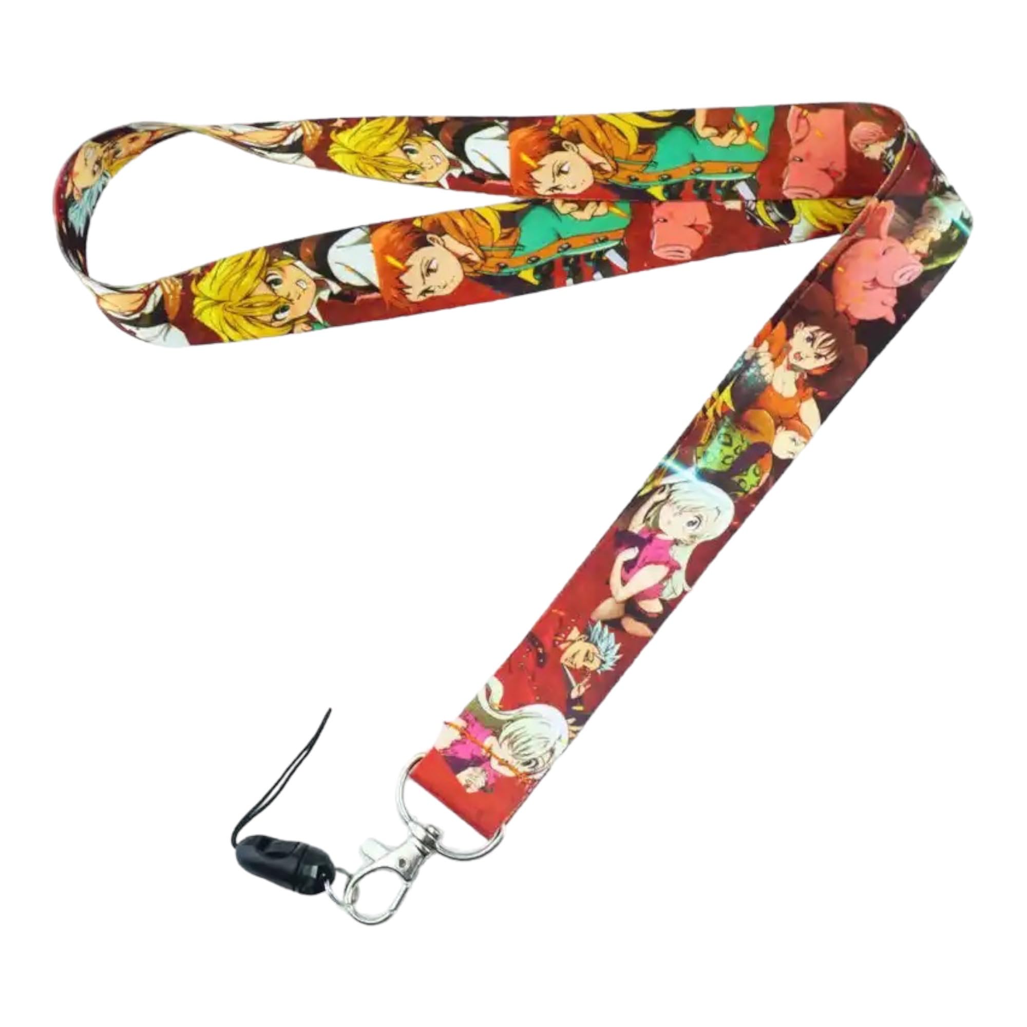 Anime Source The Seven Deadly Sins Anime Manga Characters Series Lanyard Keychain ID Badge Holder, Brown, One Size