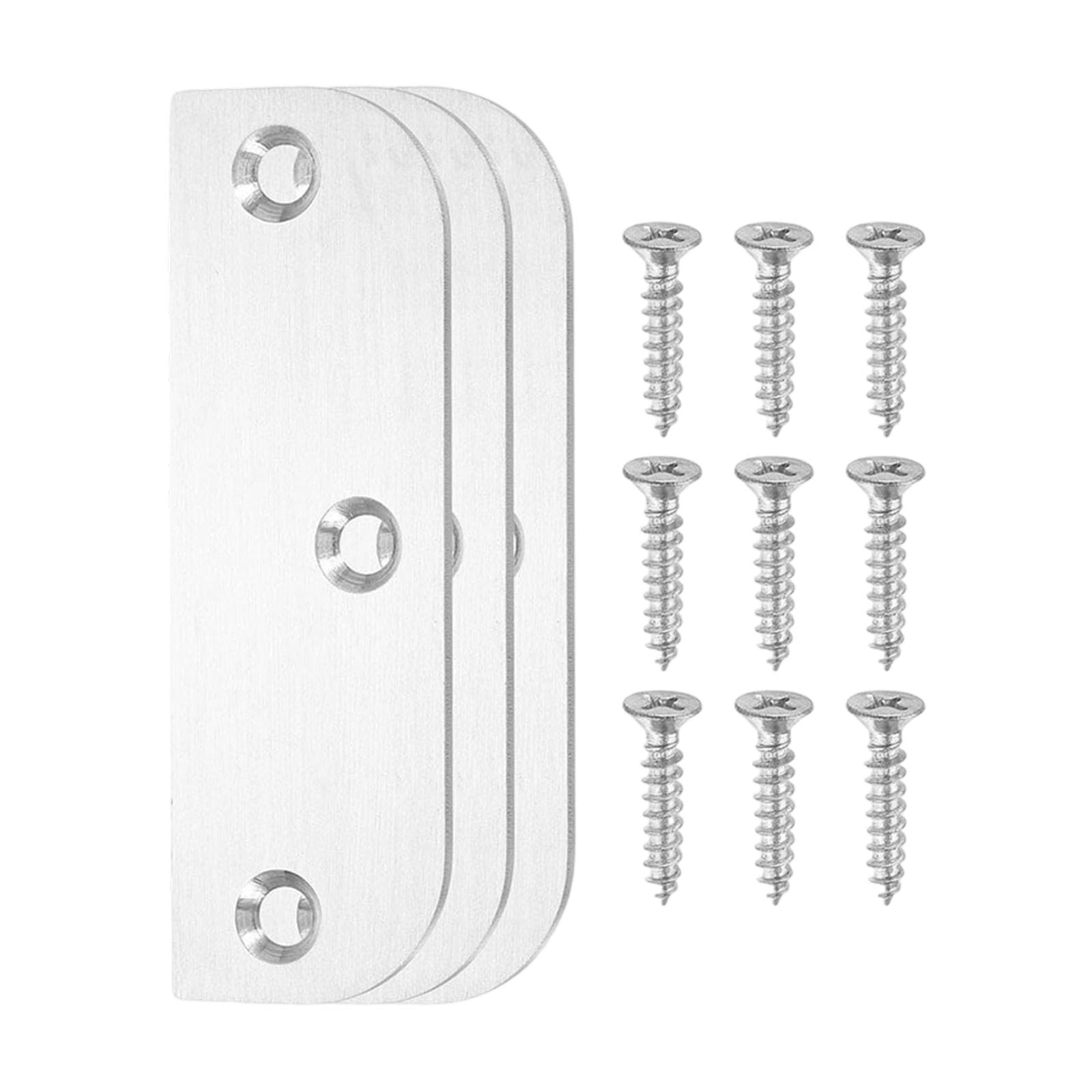 Hinges Repair Plate Brushed Stainless Steel Cabinet Hinges Fixing Plate Bracket with Mounting Screws Door Hardware Kitchen Cabinet Door Mounting Spacers