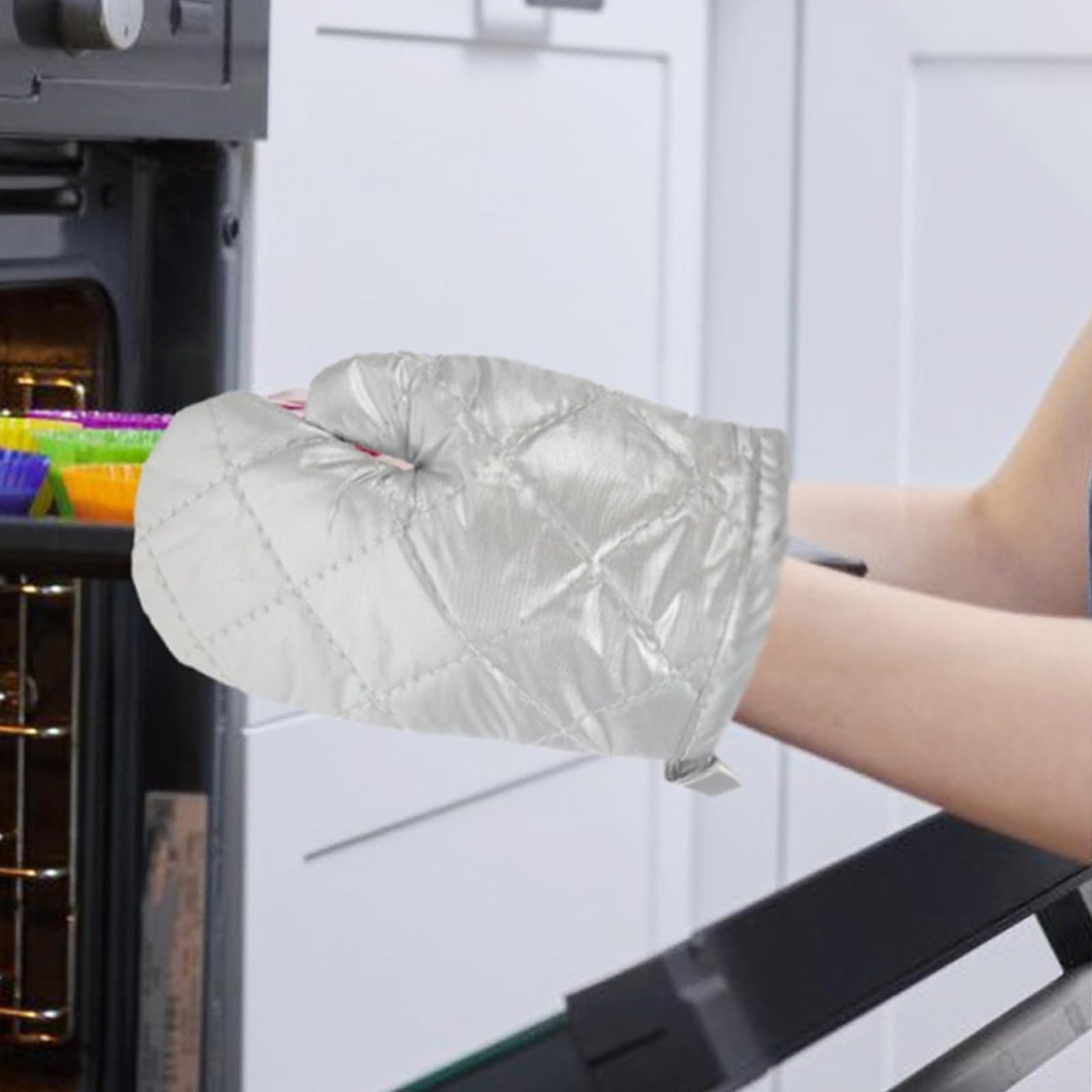 Oven Gloves,Non-Slip Kitchen Oven Mitts Heat Resistant Cooking Gloves for Kitchen Grilling,Cooking,Baking,Microwave,Pizza(6pcs) - Image 4