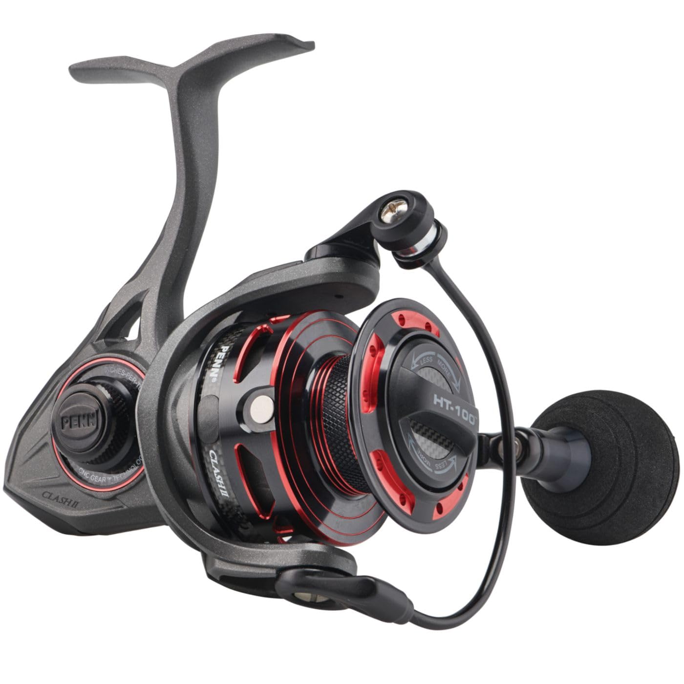 Penn Clash II Spinning Reel - Lightweight Saltwater Shore and Kayak Fishing Reel for Lure Fishing - Sea Fishing Reel for Bass, Pollack, Cod, Wrasse, Grey/Black
