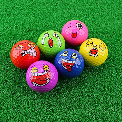 kahuayi Funny Golf Balls Colored Practice Golf Balls High-Visibility Distance Balls 6 Pack