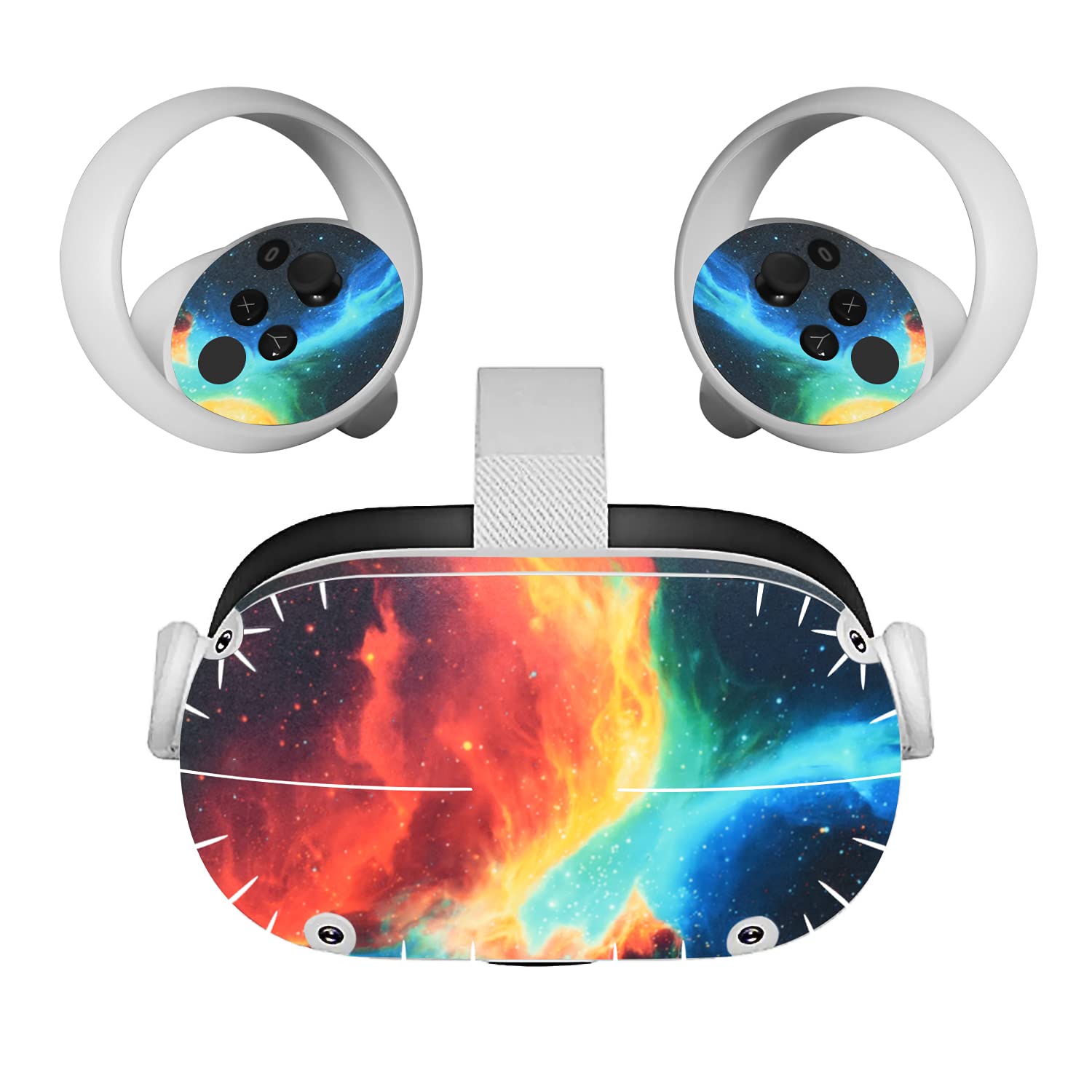 Vozehui Stickers for Oculus Quest 2 VR Headsets and Controllers, Vinyl Decal Skin for Oculus Quest 2,PC Gaming Virtual Reality Protective Accessories