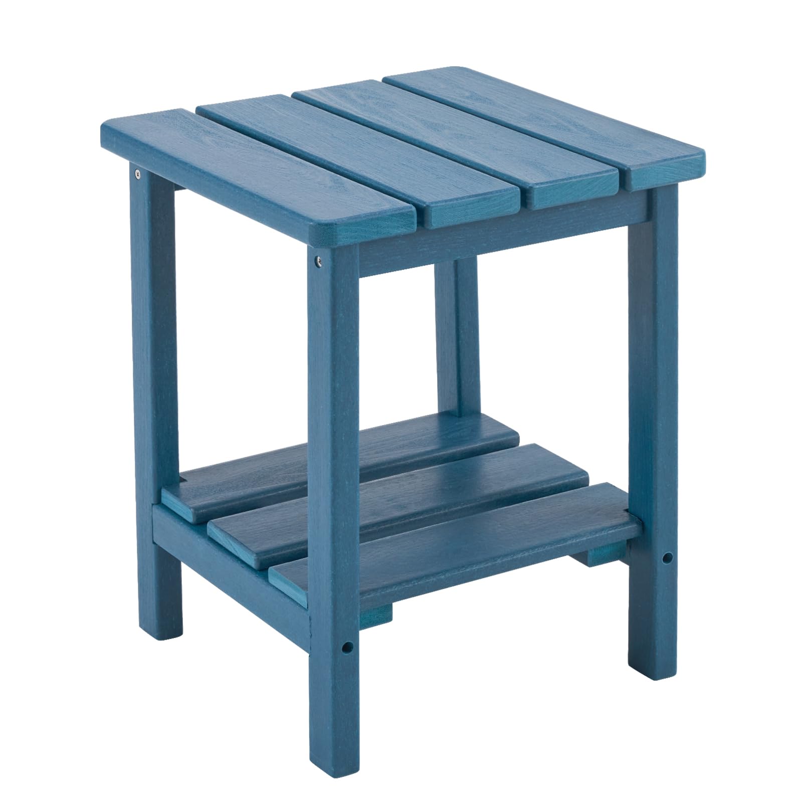 FurniSoar Adirondack Quadratischer Robuster 2-stufiger Beistelltisch aus verstärkter HDPE