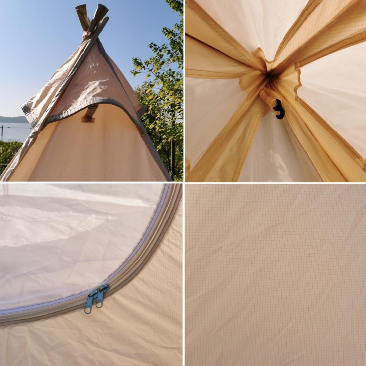 Outdoor 1-2 Personen Tipi-Zelt für Camping-Pyramidenzelt für Familiengarten Indoor Adult Indian TEIPEE Zelt zum Spielen