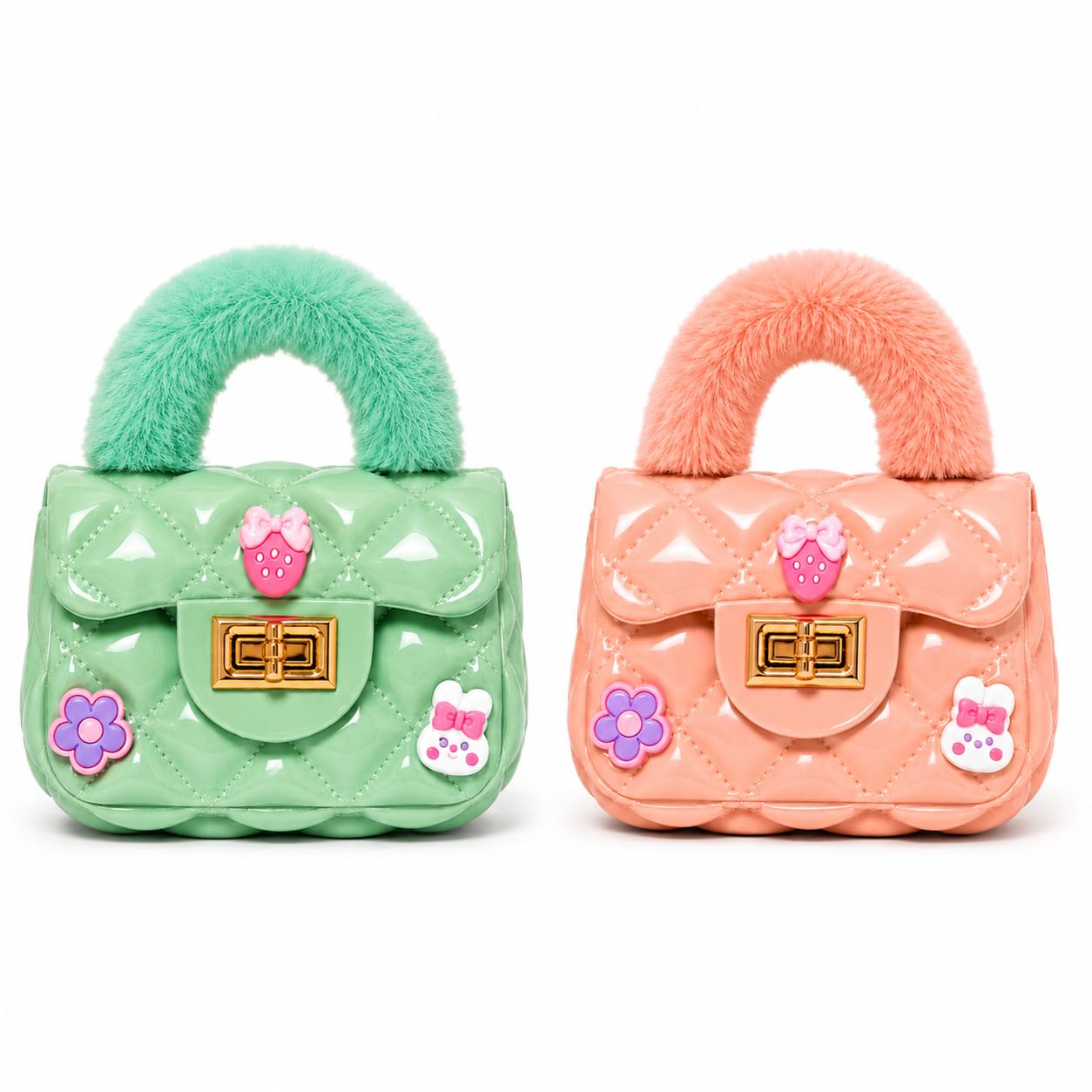 Little Diva Charm Pearl Handle Quilted Silicon Sling Bag for Girls, with Golden Chain Strap-image-25