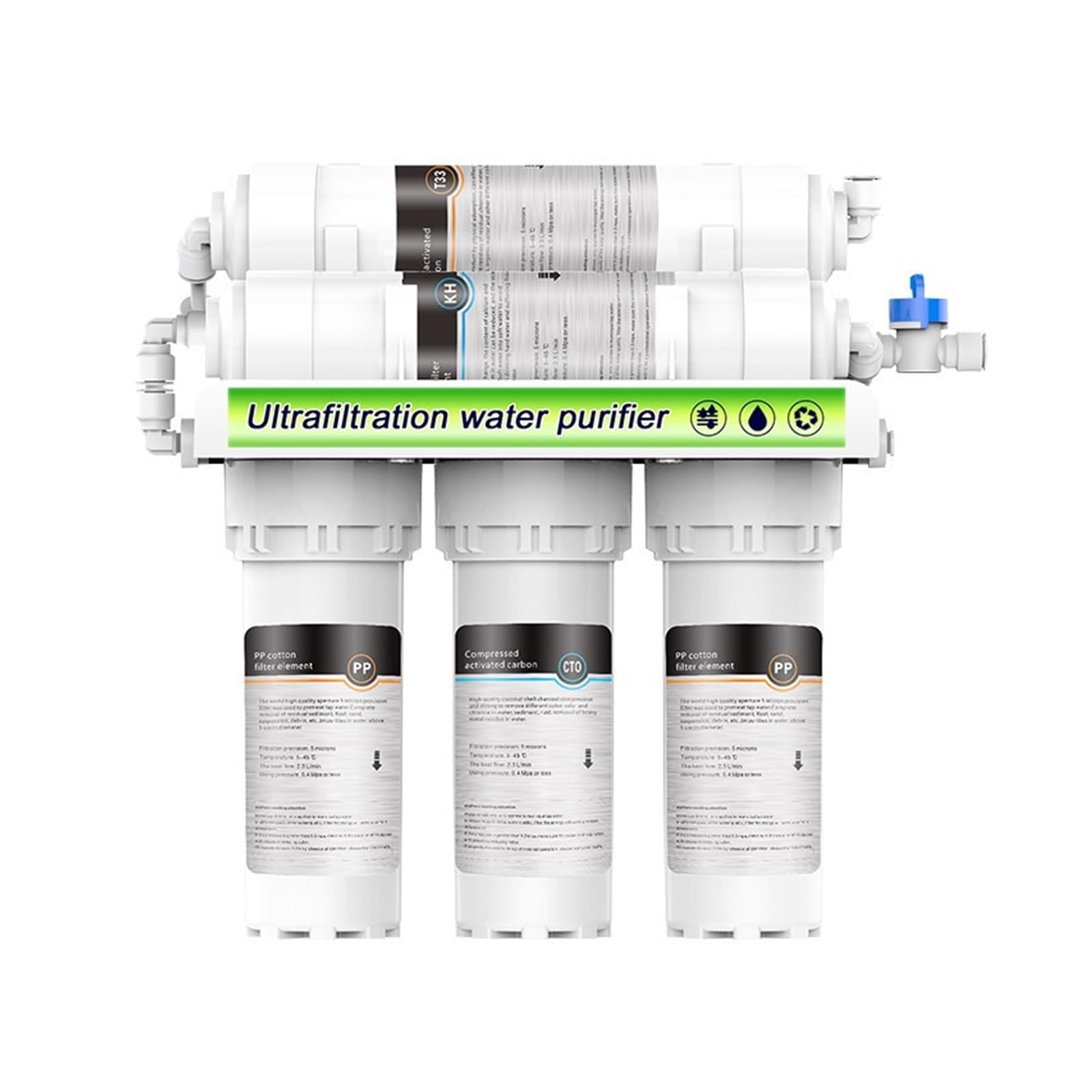 MKHJKIOII Reverse Osmosis System Kit Water Purification Machine Household Kitchen Ultrafiltration, Purifier Filter Direct Drinking Water Filter System(Lv 5)
