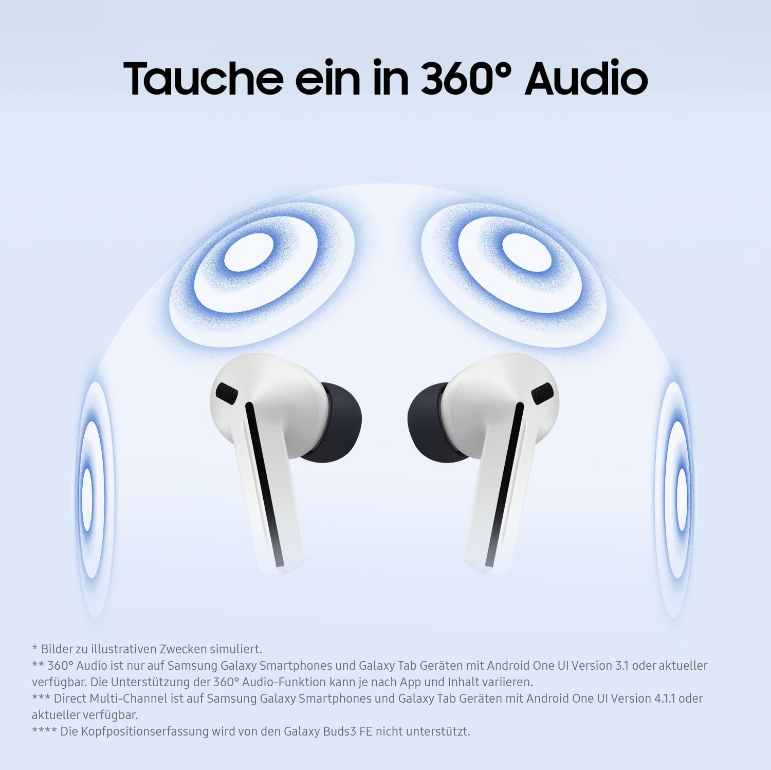 Samsung Galaxy Buds3 FE, Kabellose In-Ear-Kopfhörer inkl. mobeen Soft Clear Case, Ausgewogener Klang, 360 Audio, Aktive Geräuschunterdrückung & Clear Call, AI Kopfhörer mit Gemini, Black