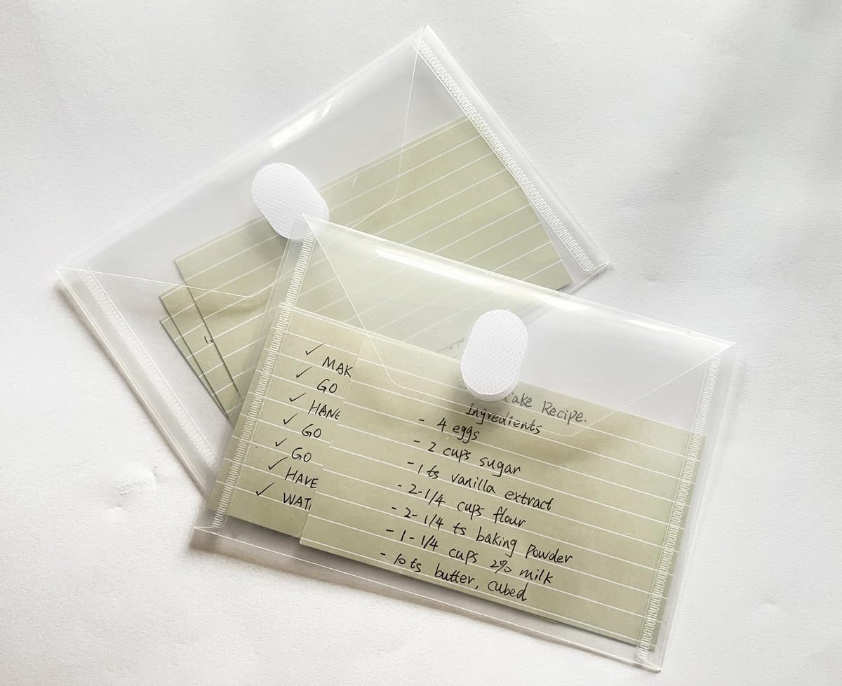 24 sobres transparentes de plástico transparente de 4 x 6 pulgadas, calcomanías para recibos y cupones de almacenamiento, organizador de archivos