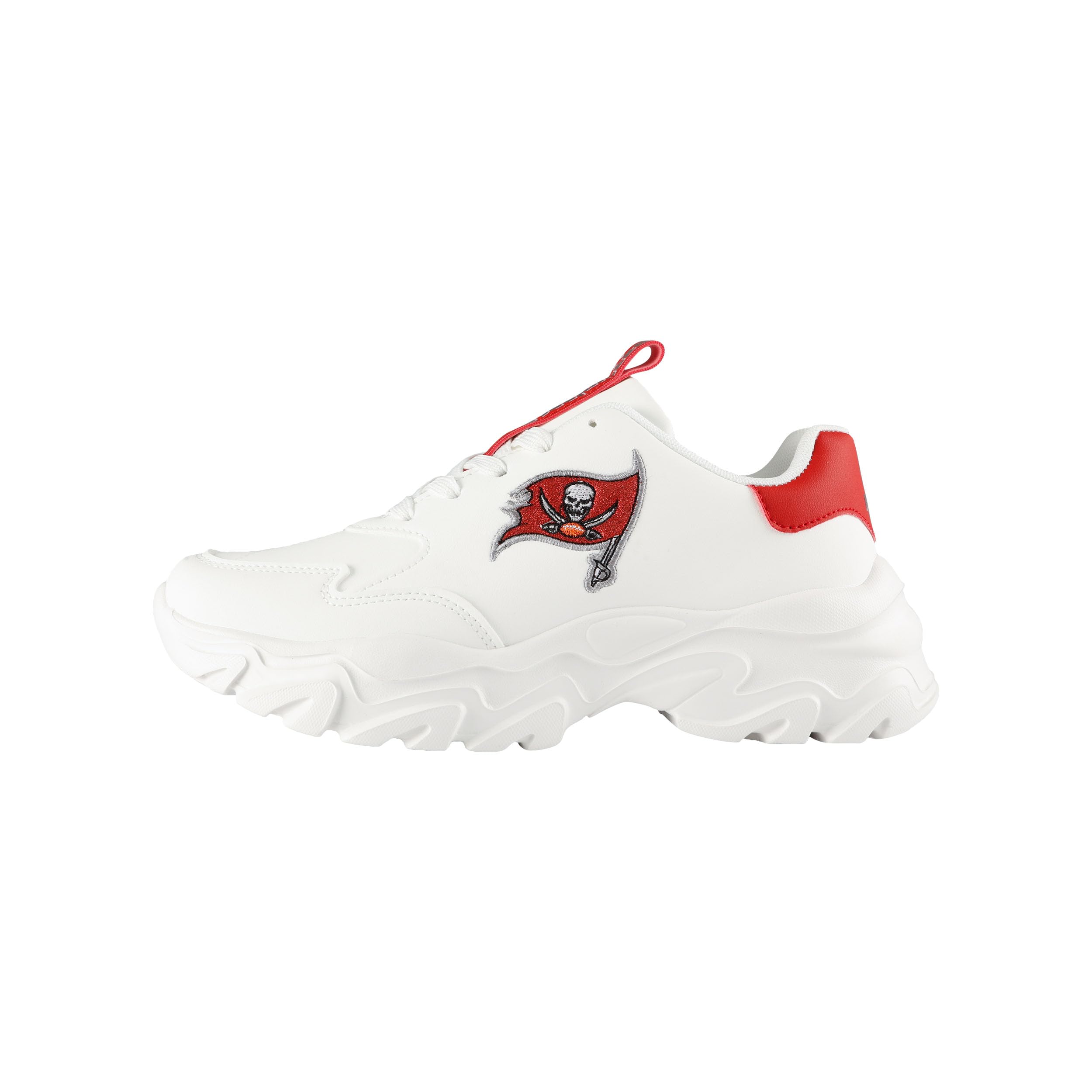 FOCO Womens NFL Team Glitter Big Logo Vintage White Chunky Sneakers