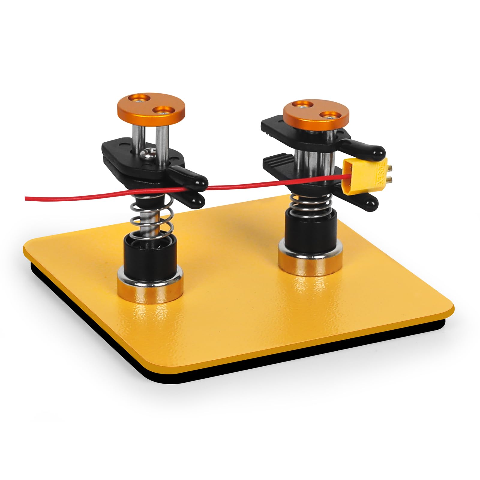 Toolour Helping Hands for Makers – Compact Third Hand PCB Holder with Dual Parallel Clamps, Adjustable Magnetic Base for Circuit Boards, fine Cables, and Components, no Spring-Back, no bite Marks