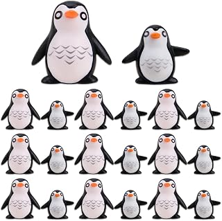 20Pcs Cute Miniature Penguin Figurines Bulk Mini Resin Penguins for Cake Toppers DIY Crafts Fairy Garden Decor Tiny Micro Landscape Winter Animal Figurines
