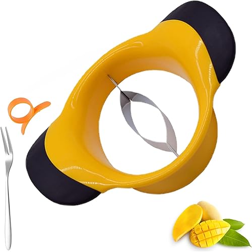 Cortador de mango, pelador, cortador, divisor, pitte con hoja de acero inoxidable, divisor grande de mango