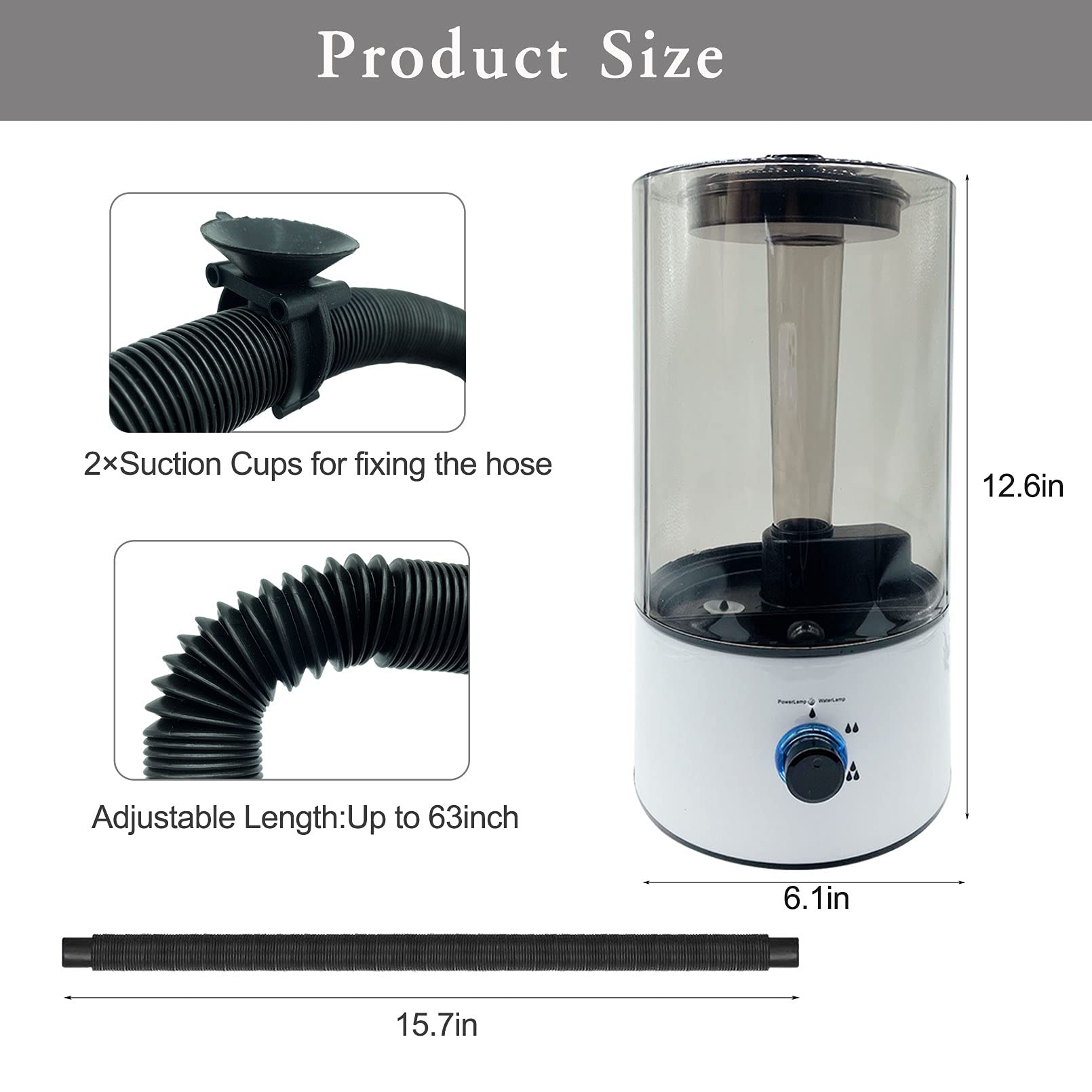 Tfwadmx Reptile Fogger Mister Reptile Humidifiers with 4L Large Capacity Extension Tube Terrarium Humidifier for Reptiles Amphibians Herps