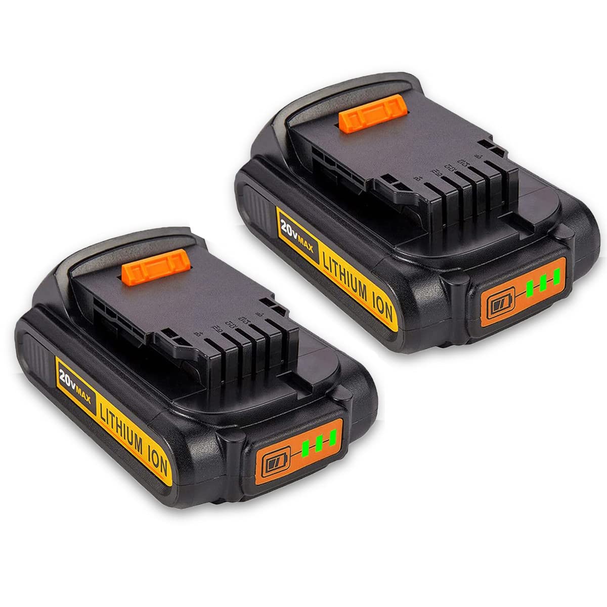 Dasnite 2Pack 20V 3.0Ah DCB201 Battery 