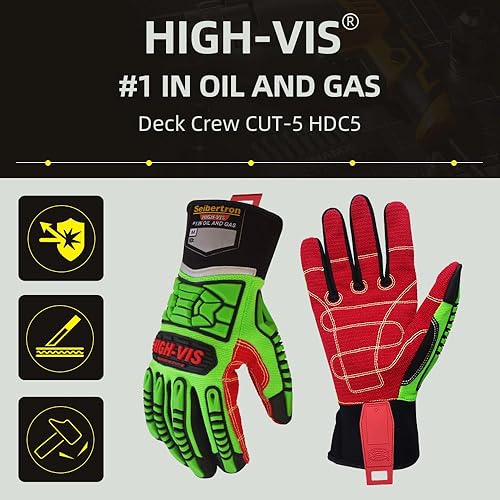 Vista 14 de Seibertron High-VIS SDXW - Guantes de trabajo de seguridad impermeables para condiciones de clima frío y petróleo S
