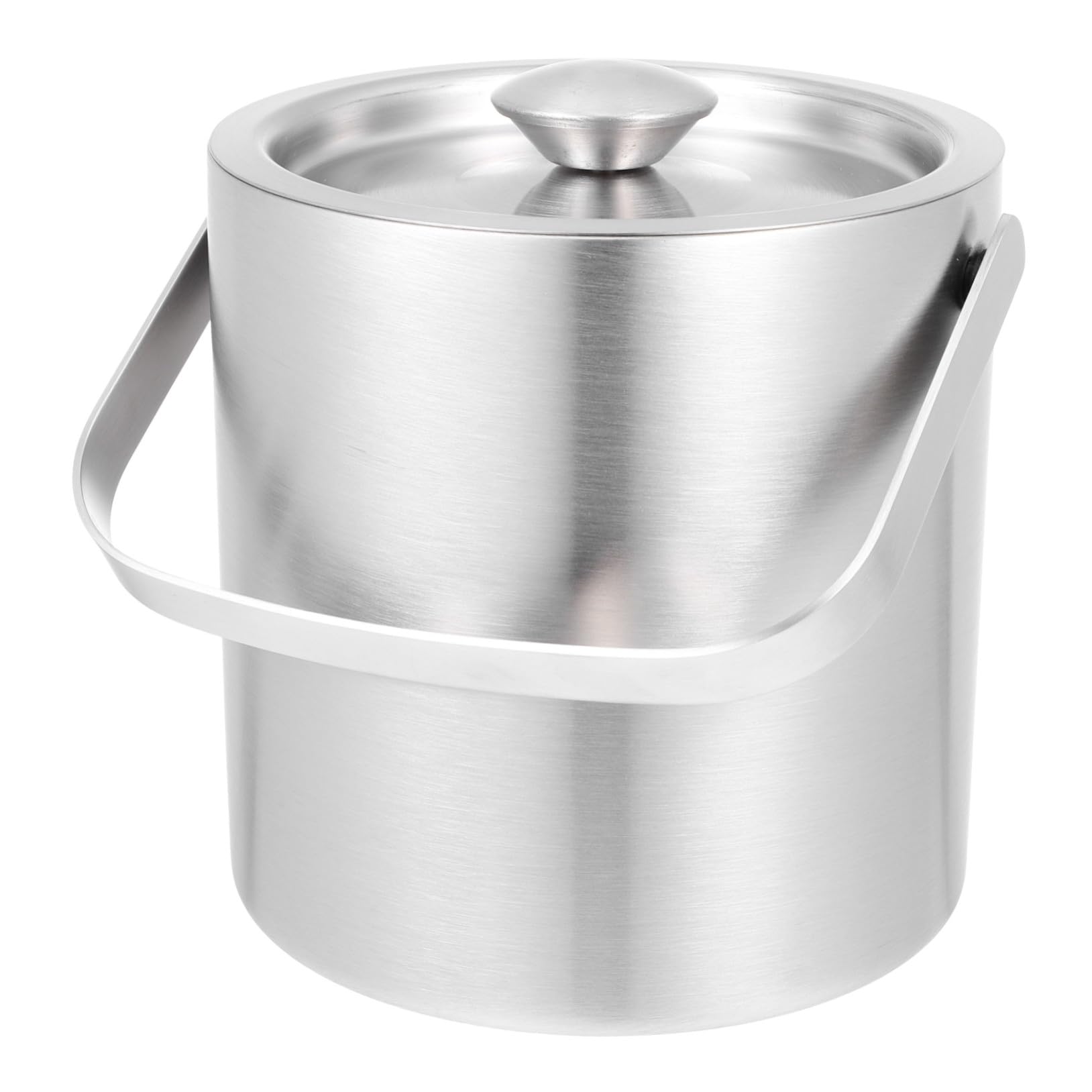 STOBAZA Doppelwandiger Edelstahl Eiswürfelbehälter mit Deckel und Henkel Isolierter Eiskübel für Wein und Bier Kratzfester und Tragbarer Kühlbehälter für Bar Party und Zuhause