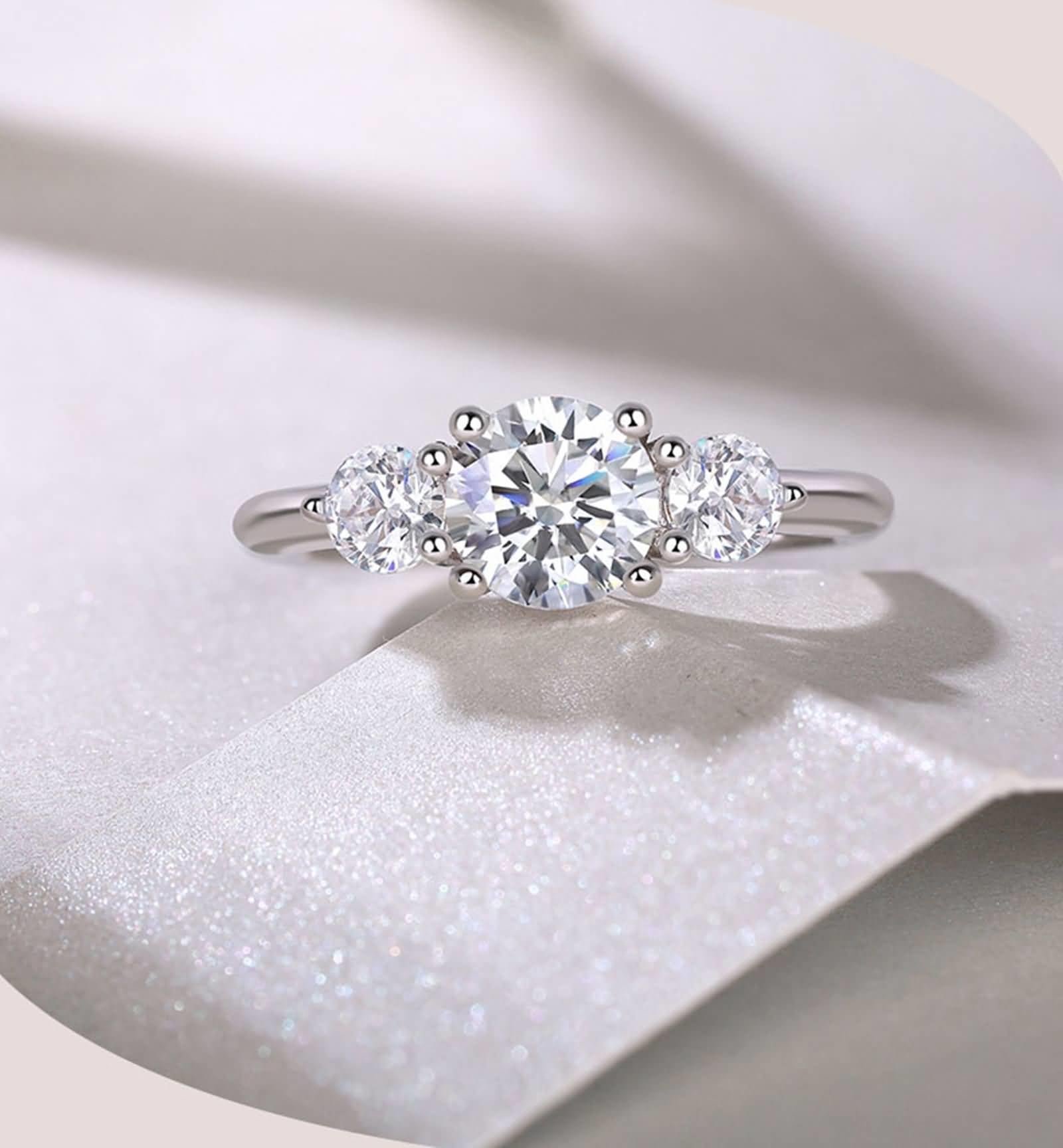 Moissanite pierścionek z białego złota, pierścionek ślubny, z prawdziwego złota, elegancki pierścionek zaręczynowy z Moissanite 1 ct pierścionek damski