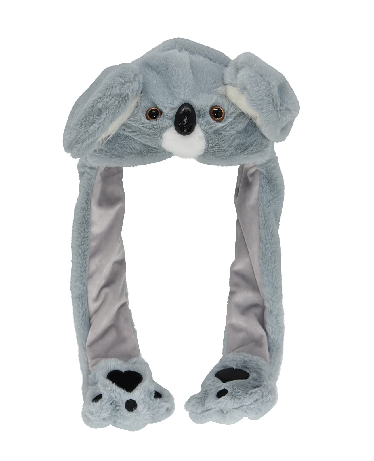 Kids Adults Plush Hat Ear Moving Ear Flap Hat with Paw