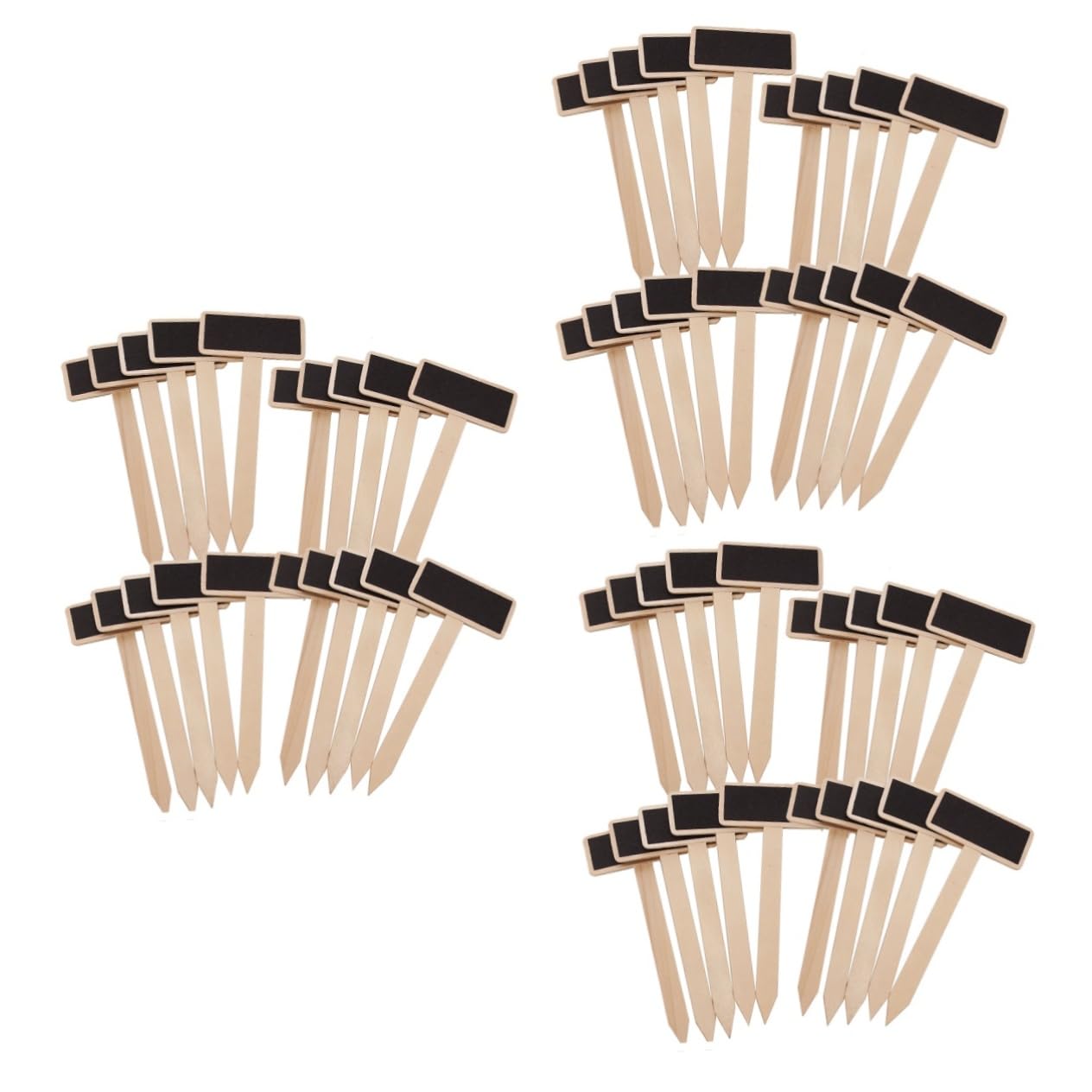 NUOBESTY 60pcs Wooden Chalkboard Tags Mini Blackboard Plant Markers Labels for Succulent Pot Small Flower Pots Decorative Garden Use