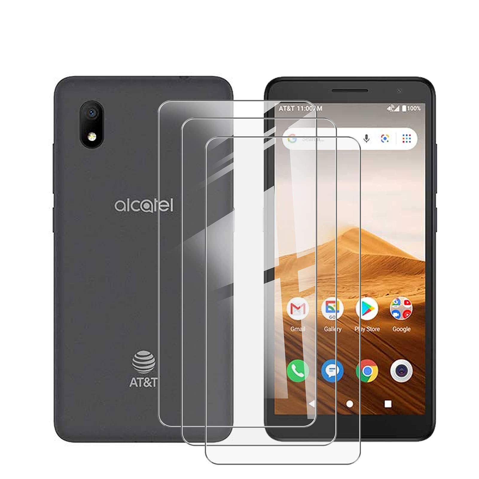 3 Pack Screen Protector for Alcatel Volta 5002R (5.50 inches ),9H Hardness - HD 2.5D Edge Bubble Free Scratch Resistant Protective Film Tempered Glass 5002R, inches)