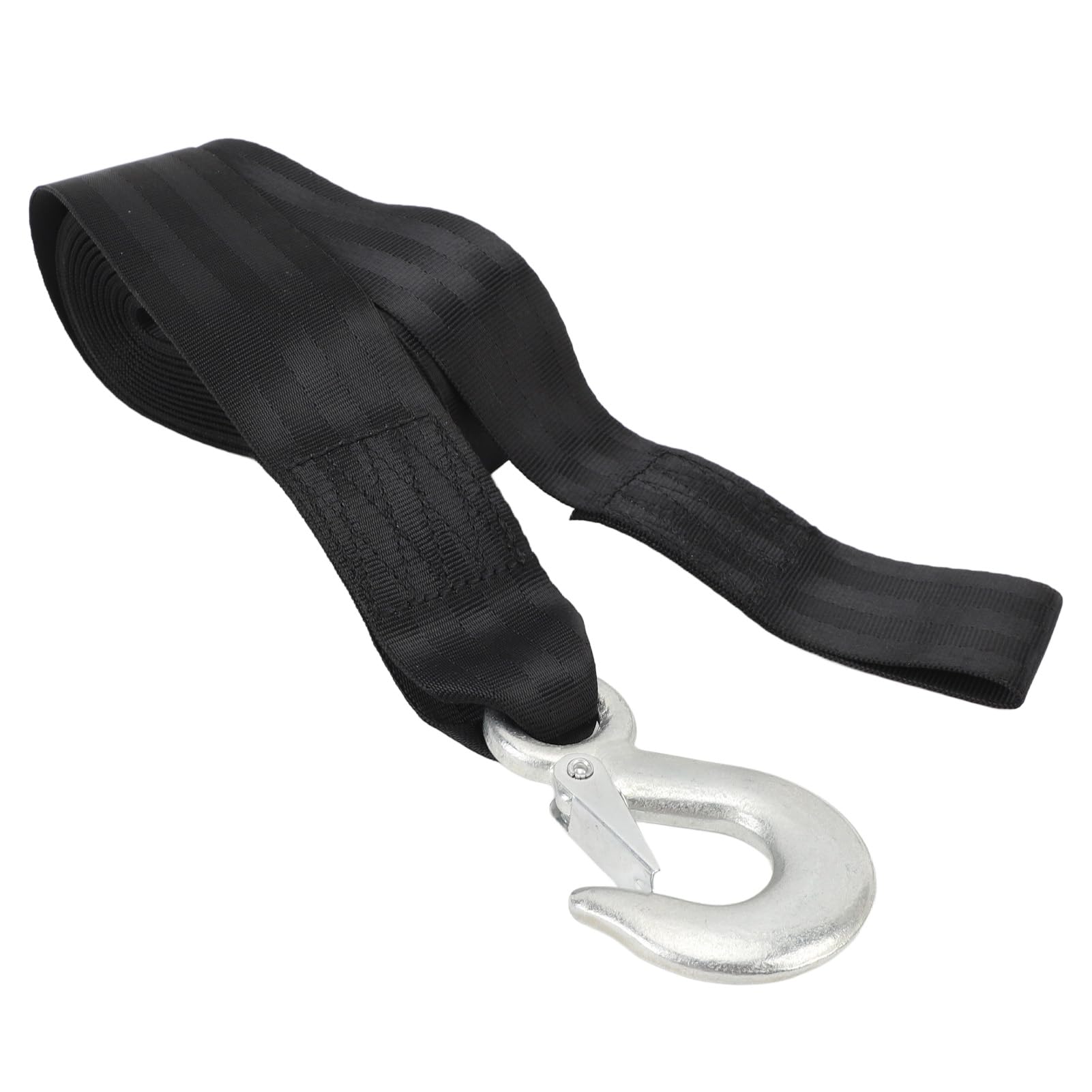 SIXRUN Sangle de Treuil Robuste, 7,5 m x 47 mm, Capacité 1587,6 kg, avec Crochet Galvanisé, pour Voiture, SUV, Bateau, Remorque, Jetski