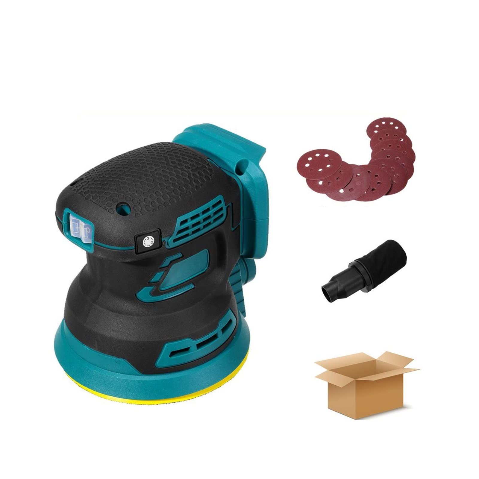 LNHHG Brushless Random Orbit Electric Sander 125mm Sandpaper Wood Grinder Polishing Machine Power Tools For 18V Battery(No Battery)