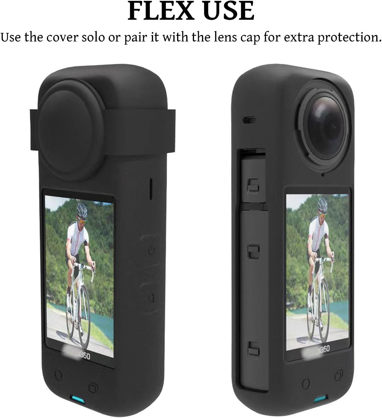 Accessories Kit Compatible with Insta 360 X4, Accessory Bundle of Hard Shell Carry Case, Silicone Protective Case, Lens Guard Cap, Tempered Glass Screen Protectors Film for Insta360 X4