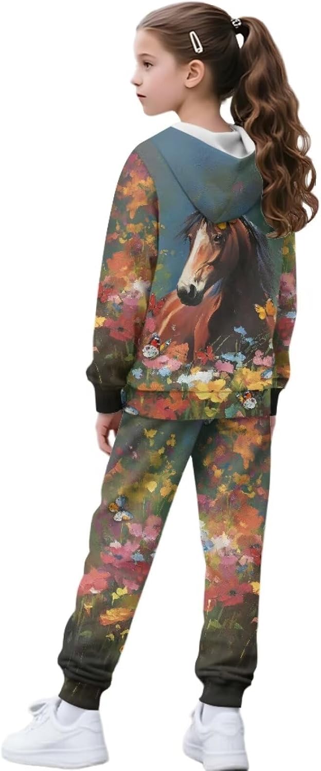 Zip Hoodie Jogger Set with Pockets for Boys 2 Piece Sets