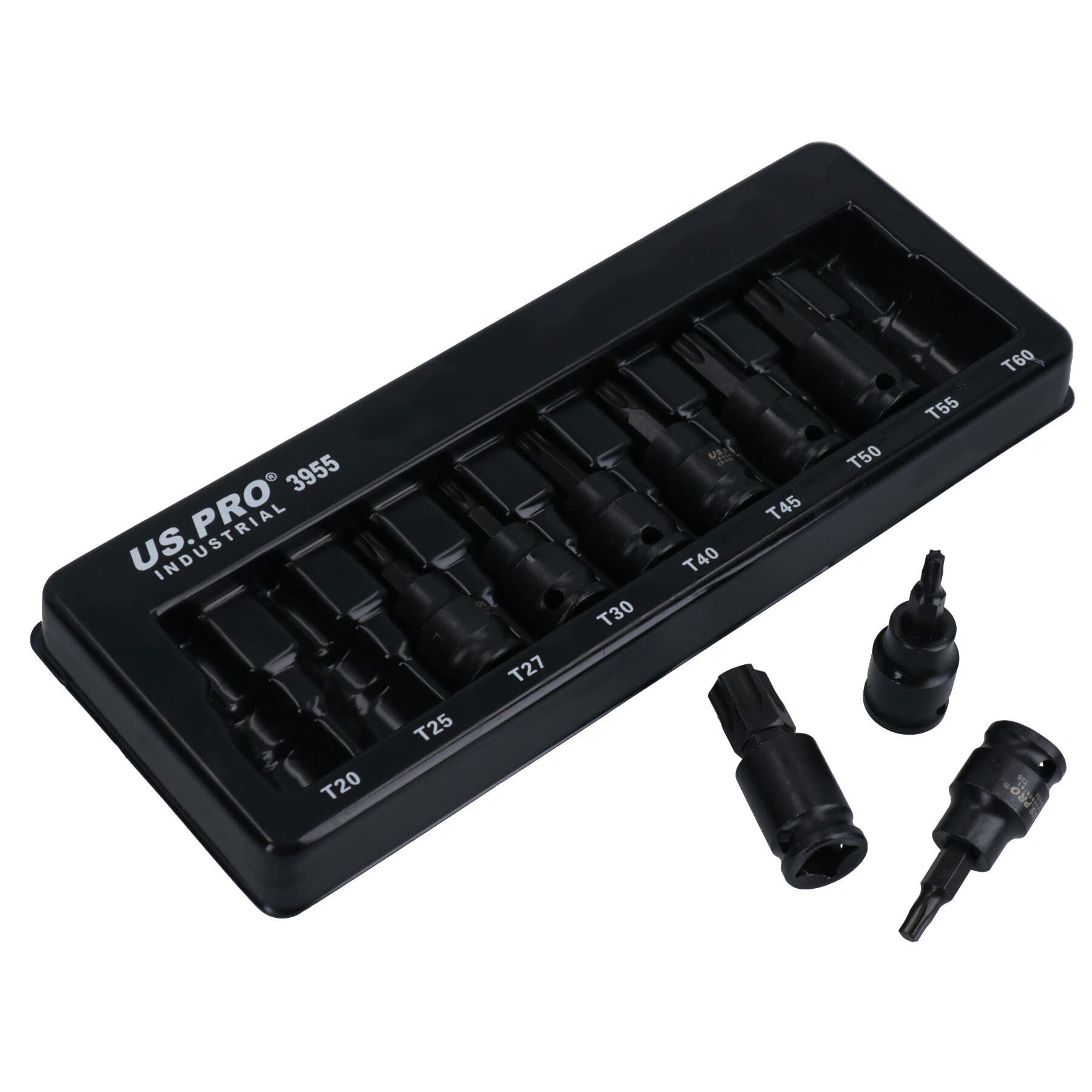 B&Q -  Male Torx Star Impact Impacted Shallow Short Bit Sockets T20-T60 9Pc Set