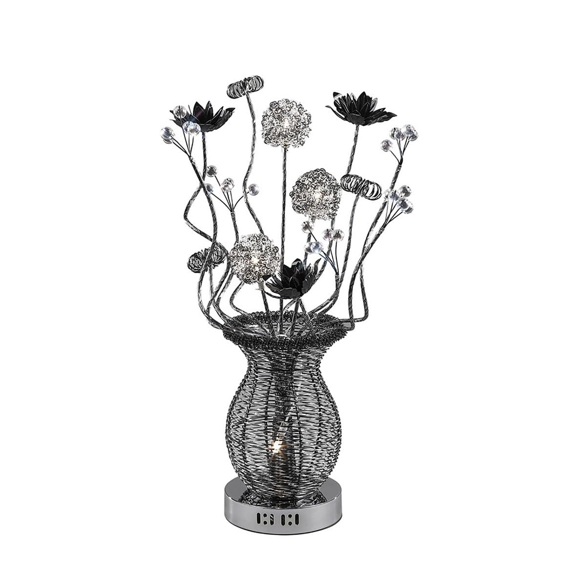 Inspired Clearance - (DH) Calista Table Lamp 4 Light G4 Black/Crystal, NOT LED/CFL Compatible
