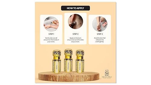 Miniatura 4 de Azafrán Attar Roll On Perfume, sin alcohol, Unisex, 0.2 fl oz