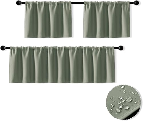 Miniatura 8 de XTMYI Cenefas de cortinas de cocina para ventanas, cenefa bohemia de primavera verde salvia para sala de estar, dormitorio, baño, juego de 2