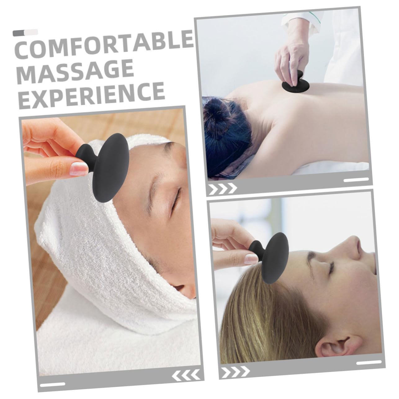 Set 4 Pezzi Strumenti Gua Sha Compatto in Pietra Nera per per Massaggio Viso e Corpo per Relax a Casa e Massaggio Completo