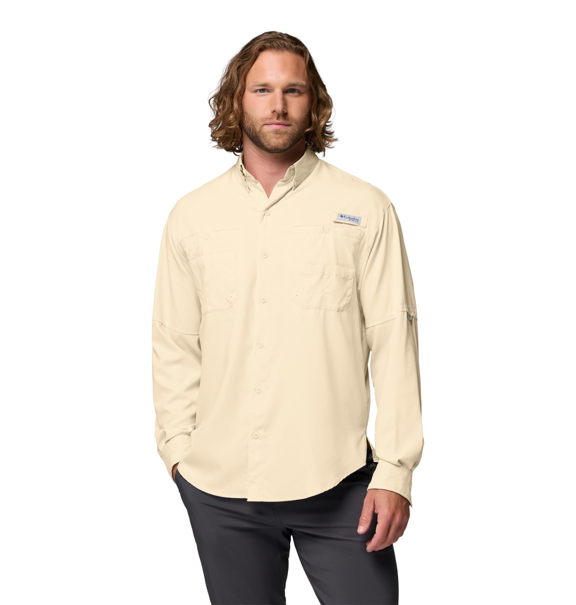 Columbia Men's PFG Tamiami II Long Sleeve Shirt, Lemon Wash, XL