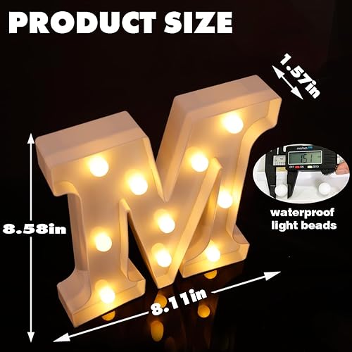 Miniatura 2 de Dyingswan Letras con luces LED, 26 letras del alfabeto, letras pequeñas con luces, luces de señal alimentadas por pilas para fiestas, mesa,