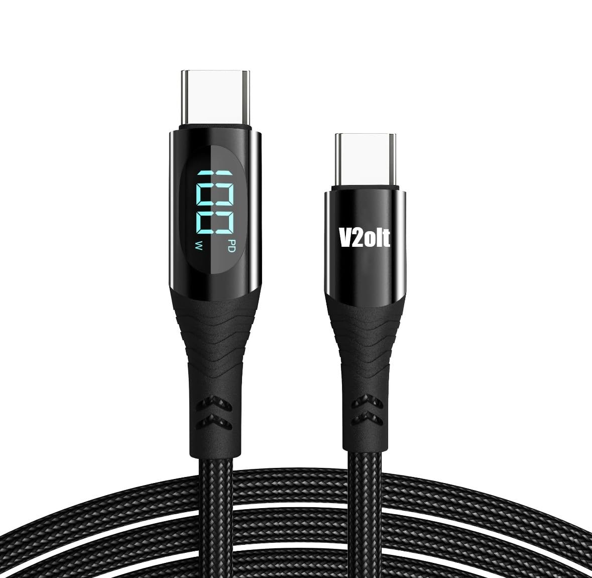USB C to USB C Charging Cable 2M 100W 5A with LED Display PD Super Fast Charging Cable compatible with iPhone 15/15 Pro Max, MacBook Pro, iPad, Samsung Galaxy, Dell [2M]