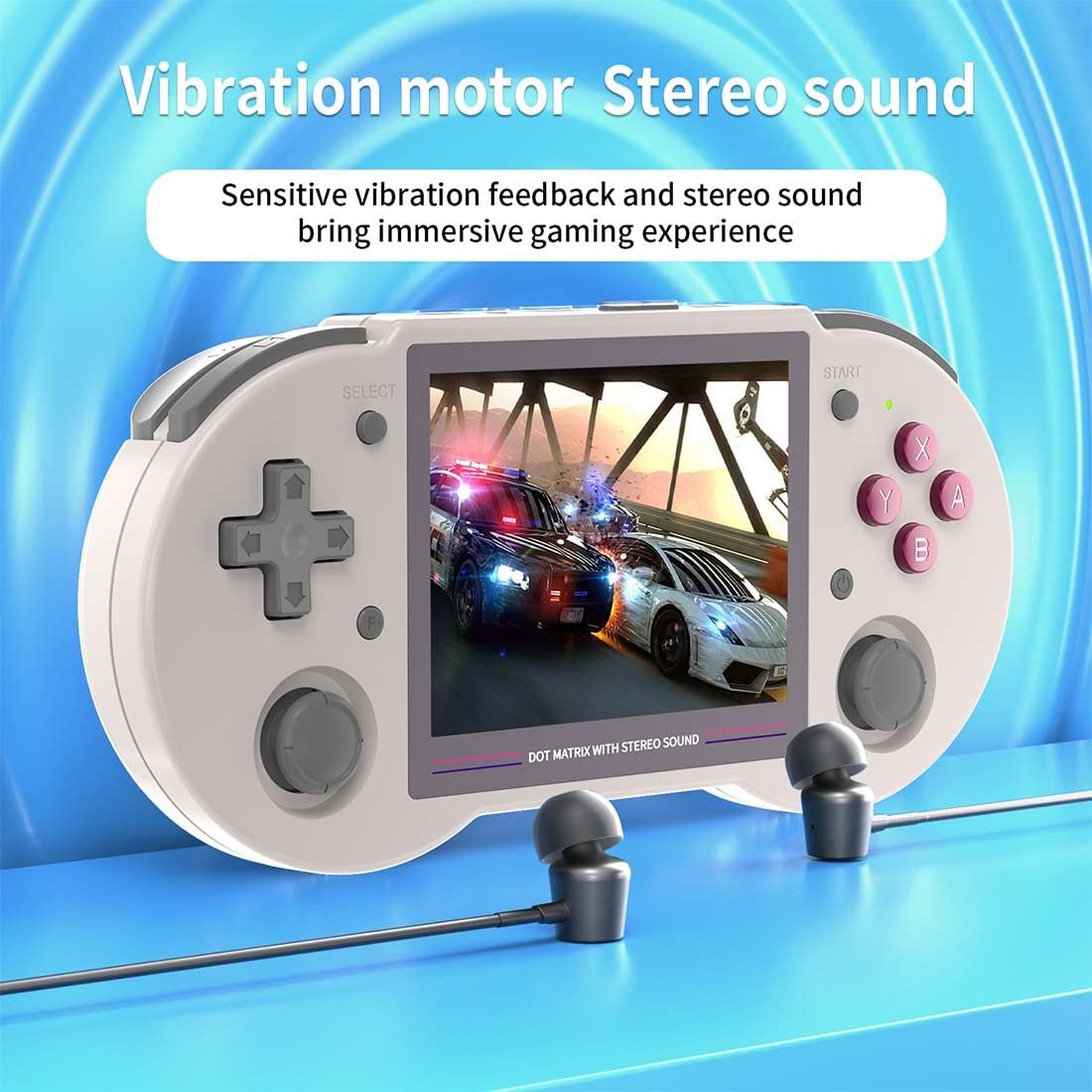 RG353PS - Console portatile per videogiochi, 16 + 64 G con 15.000 giochi, supporta WiFi online Fight, diversi formati di gioco, schermo HD IPS 4:3 da 3,5", schermo HD portatile, stile arcade, grigio